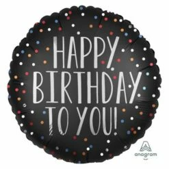 Happy Birthday Satin Dots Standard Foil Balloon