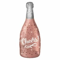 Cheers Rose Gold XL Champagne Bottle Foil Balloon