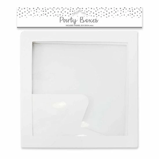 Party Balloon Boxes 30cm X 30cm Pack Of 4 White