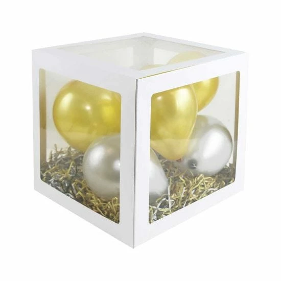 Party Balloon Boxes 30cm X 30cm Pack Of 4 White - Image 3