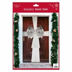 Christmas Luxury Door Bow Silver