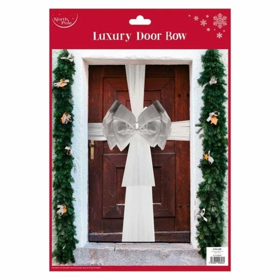 Christmas Luxury Door Bow Silver