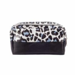 White Leopard Print Triple Pocket Pencil Case