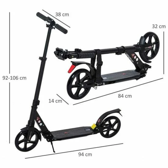 Homcom Ride On Foldable Kick Scooter - Image 3