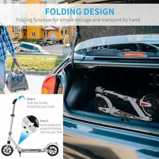 Homcom Adjustable Kick Scooter With Foot Brake - Image 5