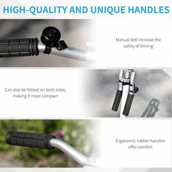 Homcom Adjustable Kick Scooter With Foot Brake - Image 6