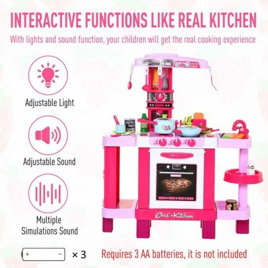 Homcom Kids 38 Piece Kitchen Play Set - Image 4