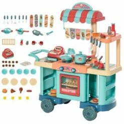 Homcom Kids Food Shop Cart Playset