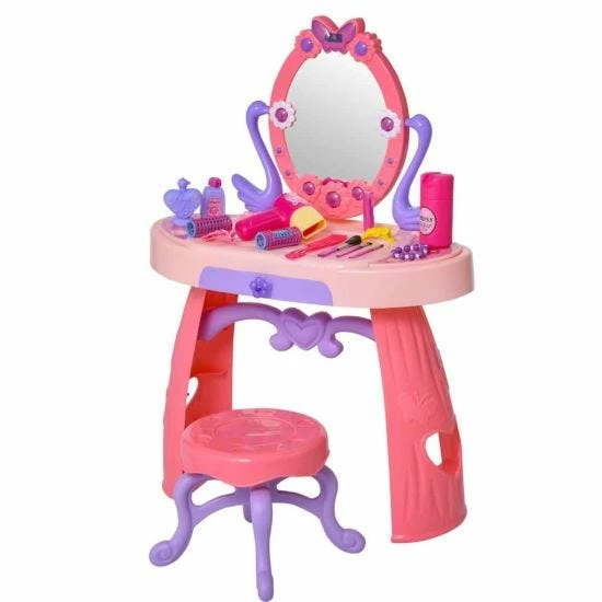 Homcom Kids Swan Vanity Dressing Table - Image 2