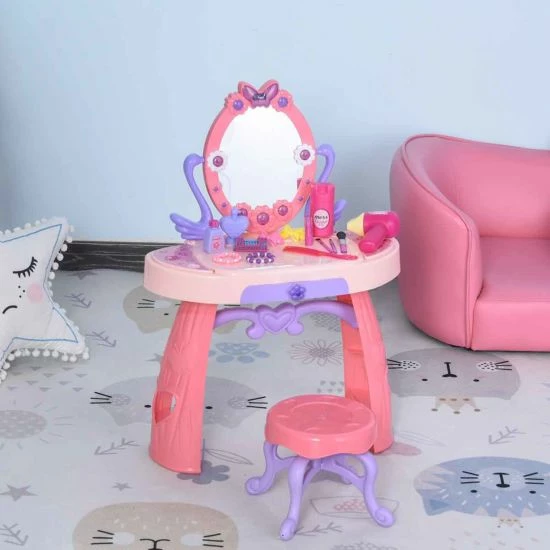 Homcom Kids Swan Vanity Dressing Table - Image 3