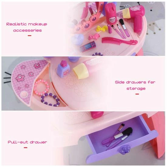 Homcom Kids Swan Vanity Dressing Table - Image 8