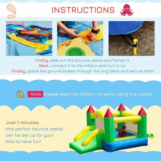 Homcom Kids Inflatable Bouncy Castle - Image 5