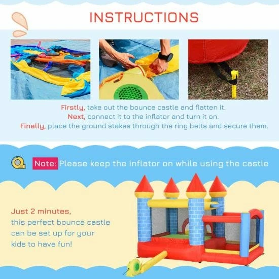 Outsunny Children Extended Inflatable Bouncy Castle - Image 6