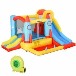 Outsunny Rocket Slide Adventure Bouncy Castle