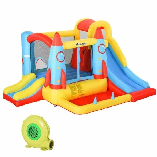 Outsunny Rocket Slide Adventure Bouncy Castle