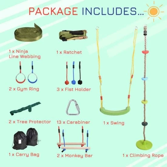 Outsunny Ninja Warrior Obstacle Course - Image 6