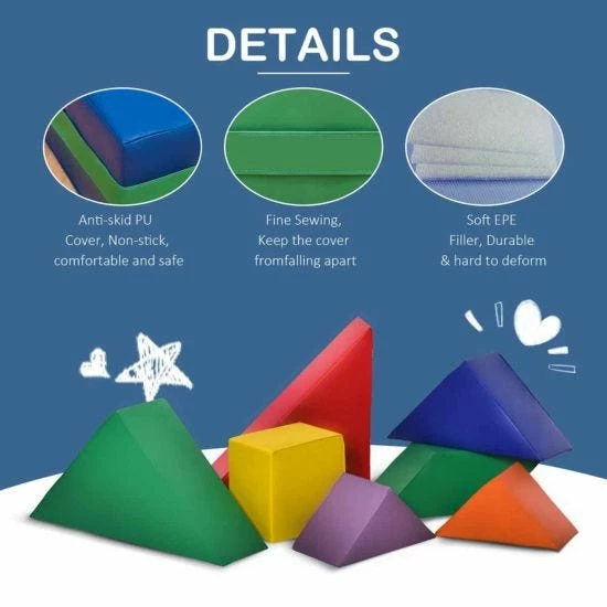 Homcom 7 Piece Kids Soft Foam Play Blocks Puzzle - Image 6