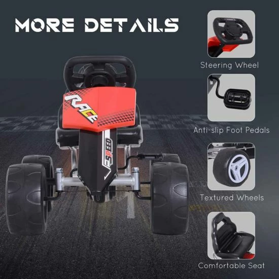 Homcom Racer Kids Pedal Go Kart - Image 7