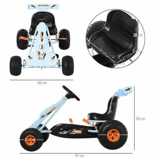 Homcom Manual Pedal Childs Go Kart - Image 3