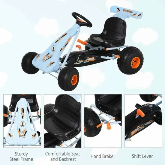 Homcom Manual Pedal Childs Go Kart - Image 4
