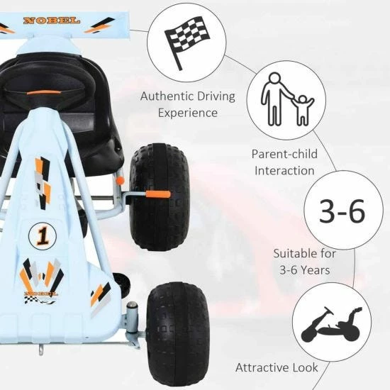 Homcom Manual Pedal Childs Go Kart - Image 7