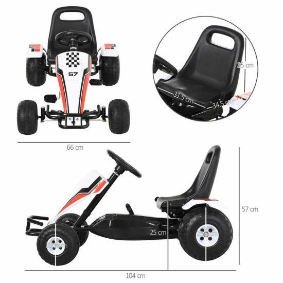 Homcom Racing Style Pedal Childs Go Kart - Image 3