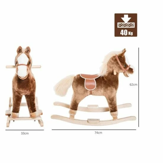Homcom Wooden Rocking Horse - Image 3