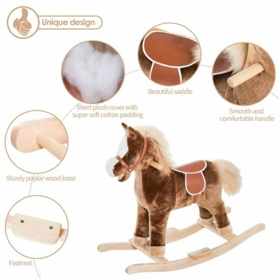 Homcom Wooden Rocking Horse - Image 6