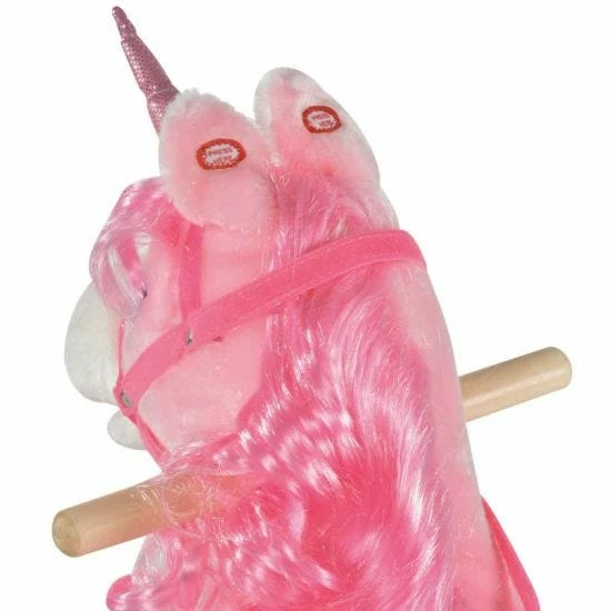 Homcom Wooden Unicorn Rocking Horse With Sounds - Image 9