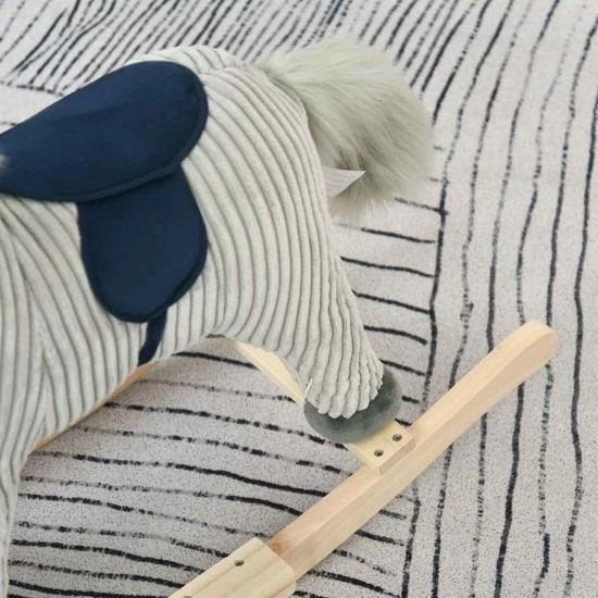 Homcom Wooden Unicorn Rocking Horse With Sounds Grey - Image 9