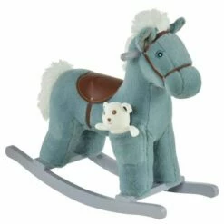 Homcom Kids Plush Rocking Horse With Realistic Noises