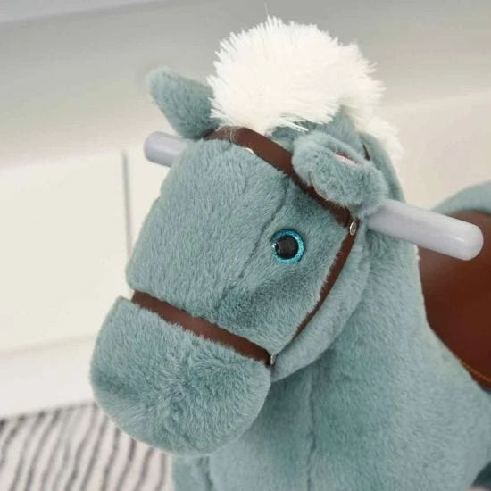 Homcom Kids Plush Rocking Horse With Realistic Noises - Image 9