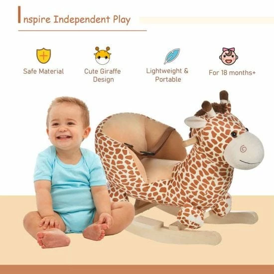 Homcom Ride On Giraffe Rocking Horse - Image 4