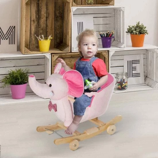Homcom 2 In 1 Elephant Rocking Horse - Image 3