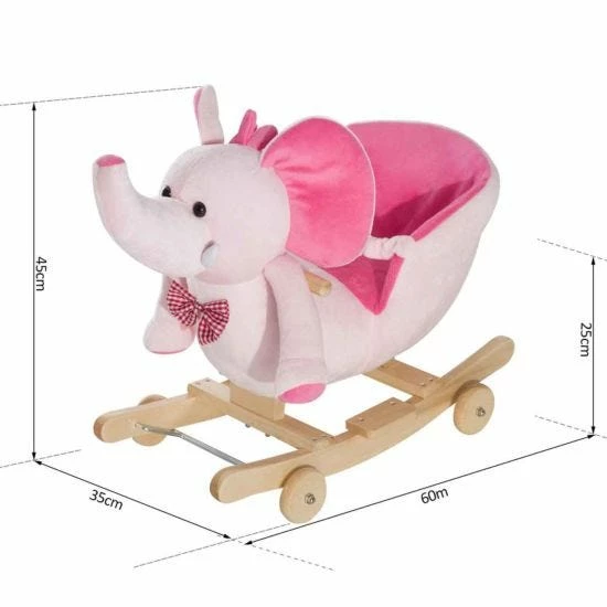 Homcom 2 In 1 Elephant Rocking Horse - Image 4