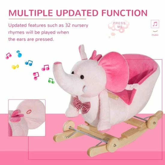 Homcom 2 In 1 Elephant Rocking Horse - Image 6