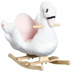 Homcom Kids Wooden Ride On Swan Rocking Horse