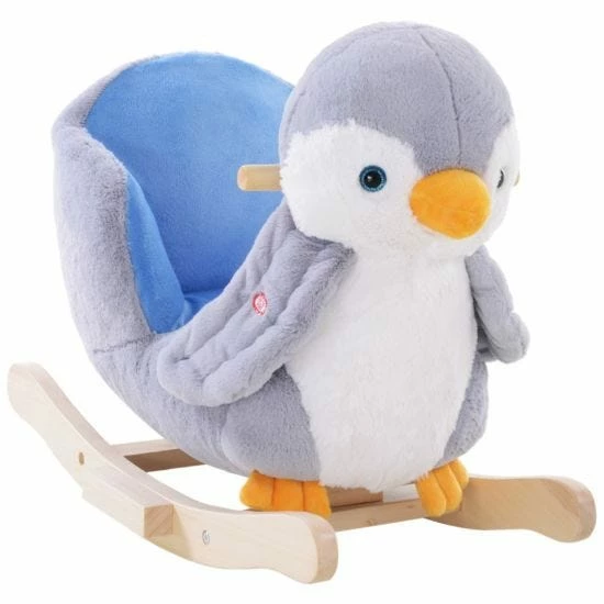 Homcom Plush Penguin Baby Rocking Horse
