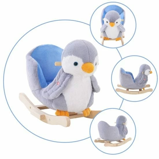 Homcom Plush Penguin Baby Rocking Horse - Image 7