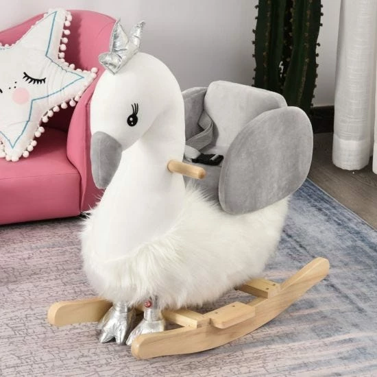 Homcom Baby Swan Rocking Horse - Image 2