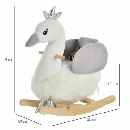 Homcom Baby Swan Rocking Horse - Image 3