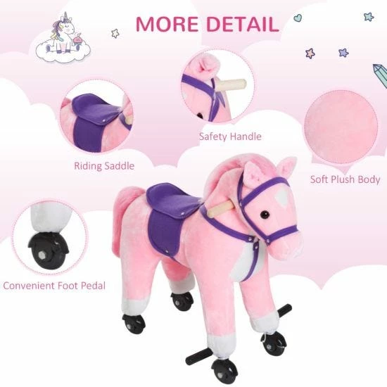 Homcom Ride On Rocking Horse With Noises - Image 9
