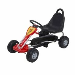 Homcom Deluxe Kids Ride On Pedal Go Kart In Red
