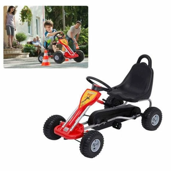 Homcom Deluxe Kids Ride On Pedal Go Kart In Red - Image 2