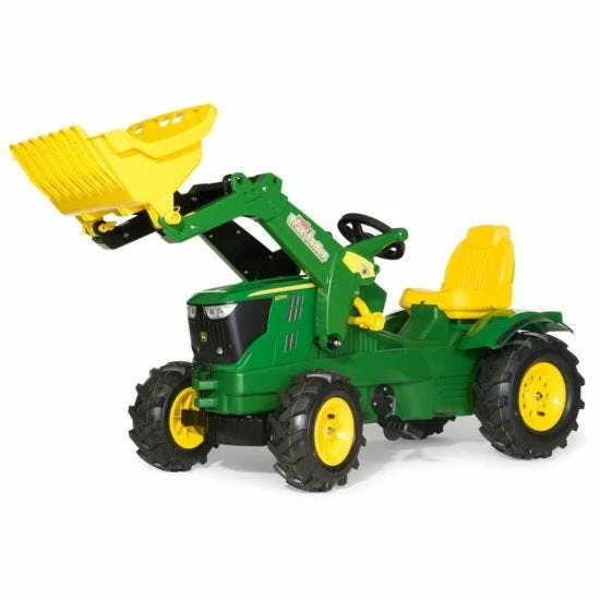 Rolly Toys Ride On John Deere 6210R Tractor With Frontloader And Pneumatic Tyres