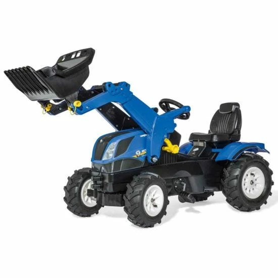 Rolly Toys Ride On New Holland T7 Tractor With Frontloader And Pneumatic Tyres
