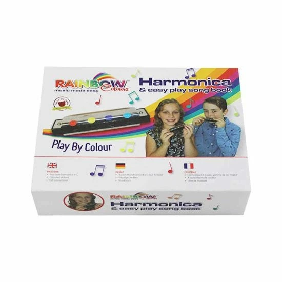 Rainbow Colours Beginners 4 Hole Harmonica - Image 2