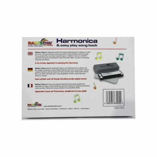 Rainbow Colours Beginners 4 Hole Harmonica - Image 3
