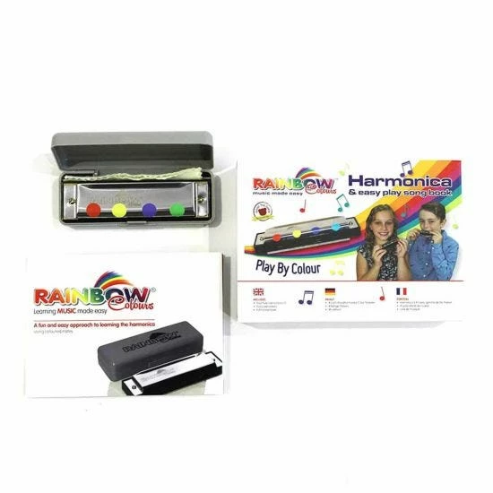 Rainbow Colours Beginners 4 Hole Harmonica - Image 4
