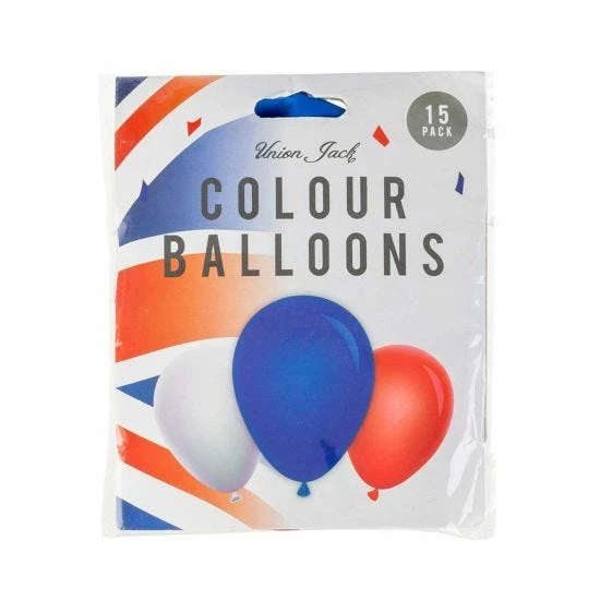 Union Jack Colour Balloons Pack Of 15